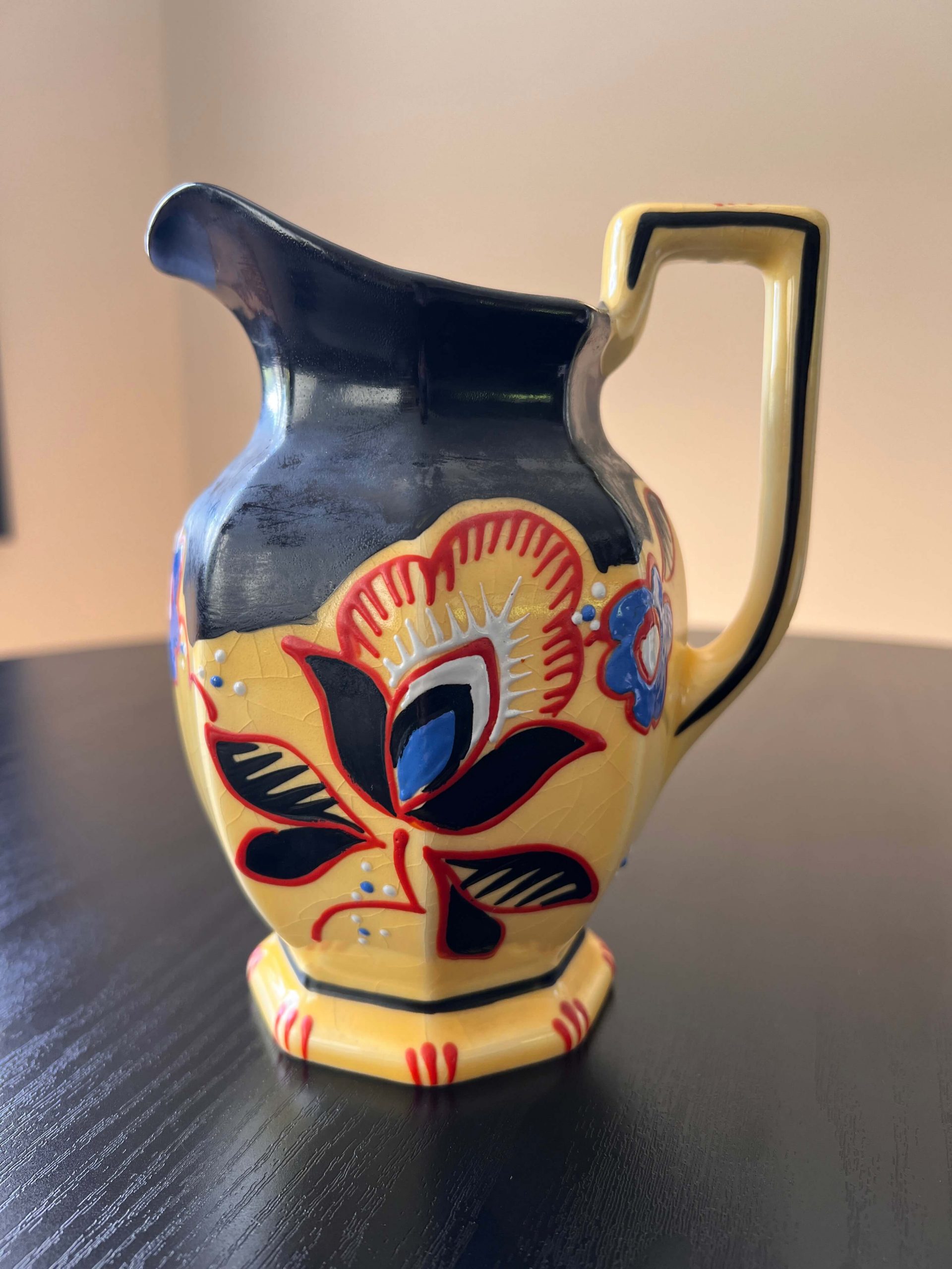 Vintage Ditmar-Urbach ceramic Art Deco pitcher from Czechoslovakia
