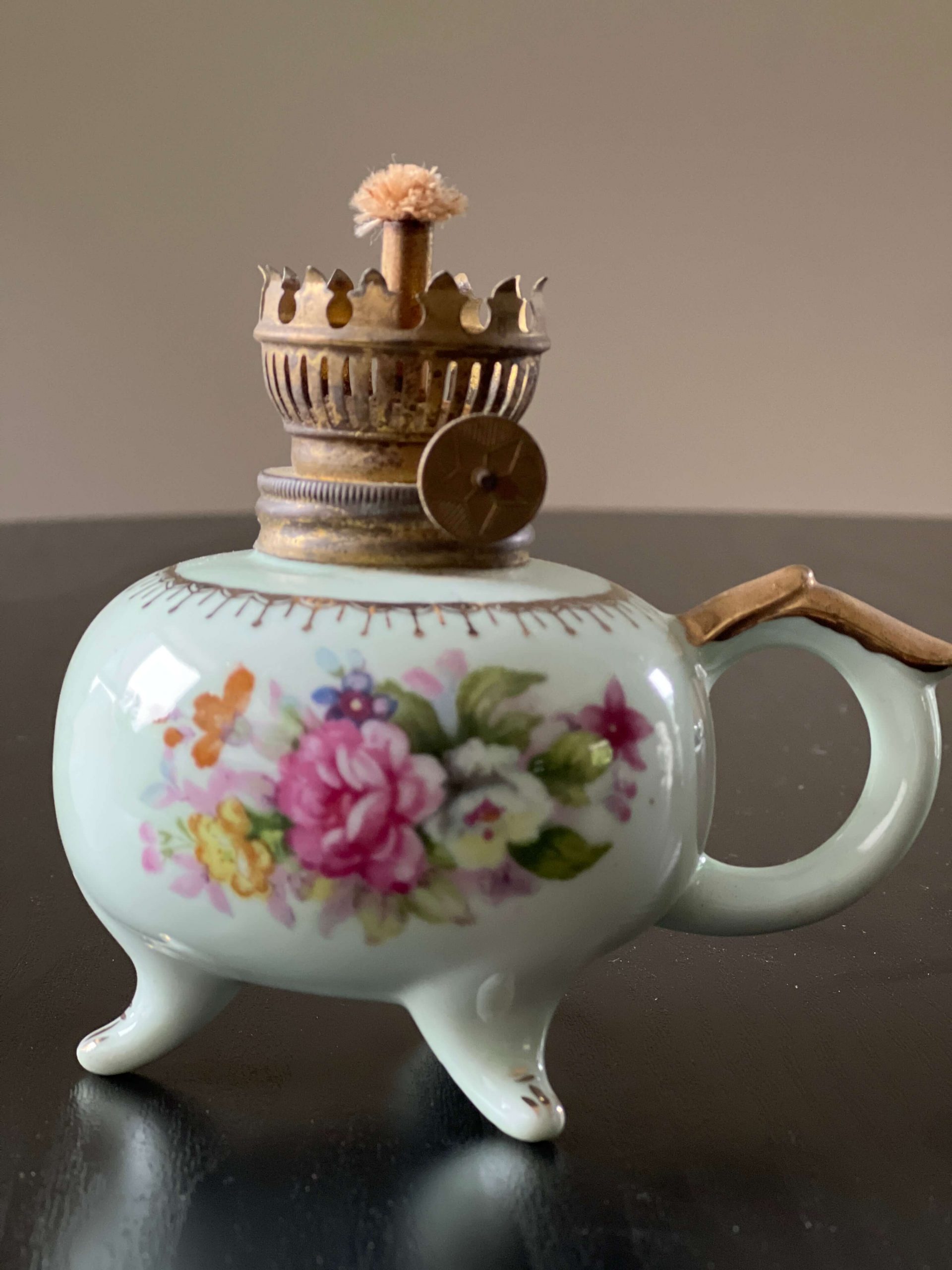 Miniature Porcelain Oil Lamp - Image 4
