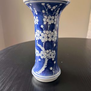 Blue and White Porcelain Gu/Trumpet Vase - Prunus & Cracked Ice Motif