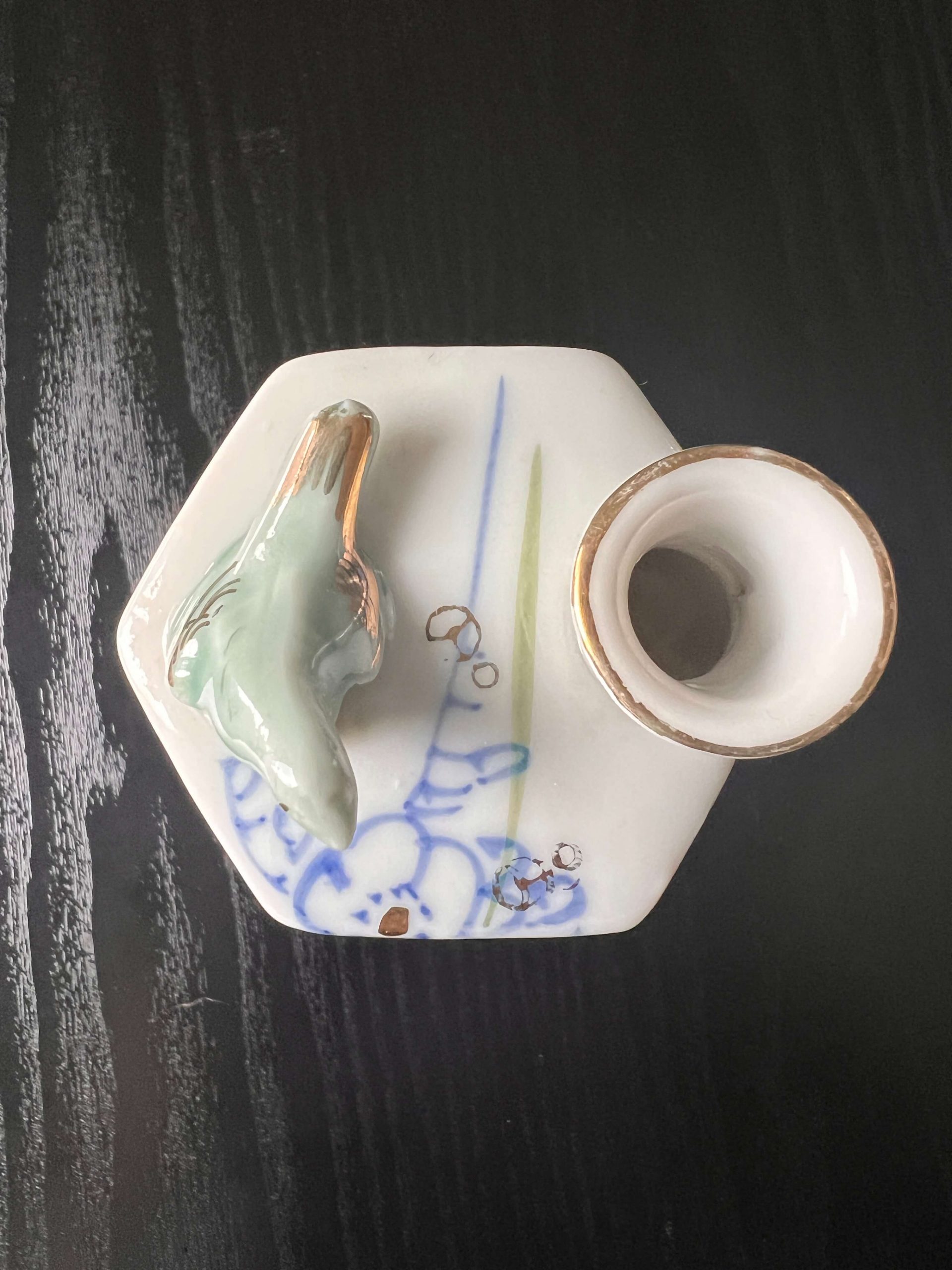 Japanese Whistling Bird Porcelain Sake Bottle (Uguisu Tokkuri) - Image 5