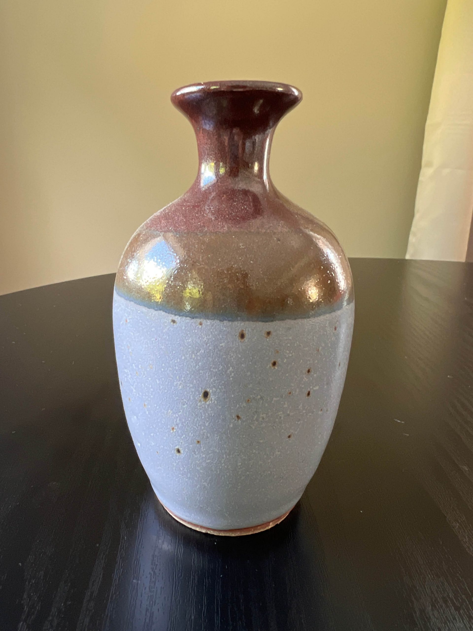 Vintage Signed Japanese Studio Stoneware Bud Vase / Tokkuri, 5.5"