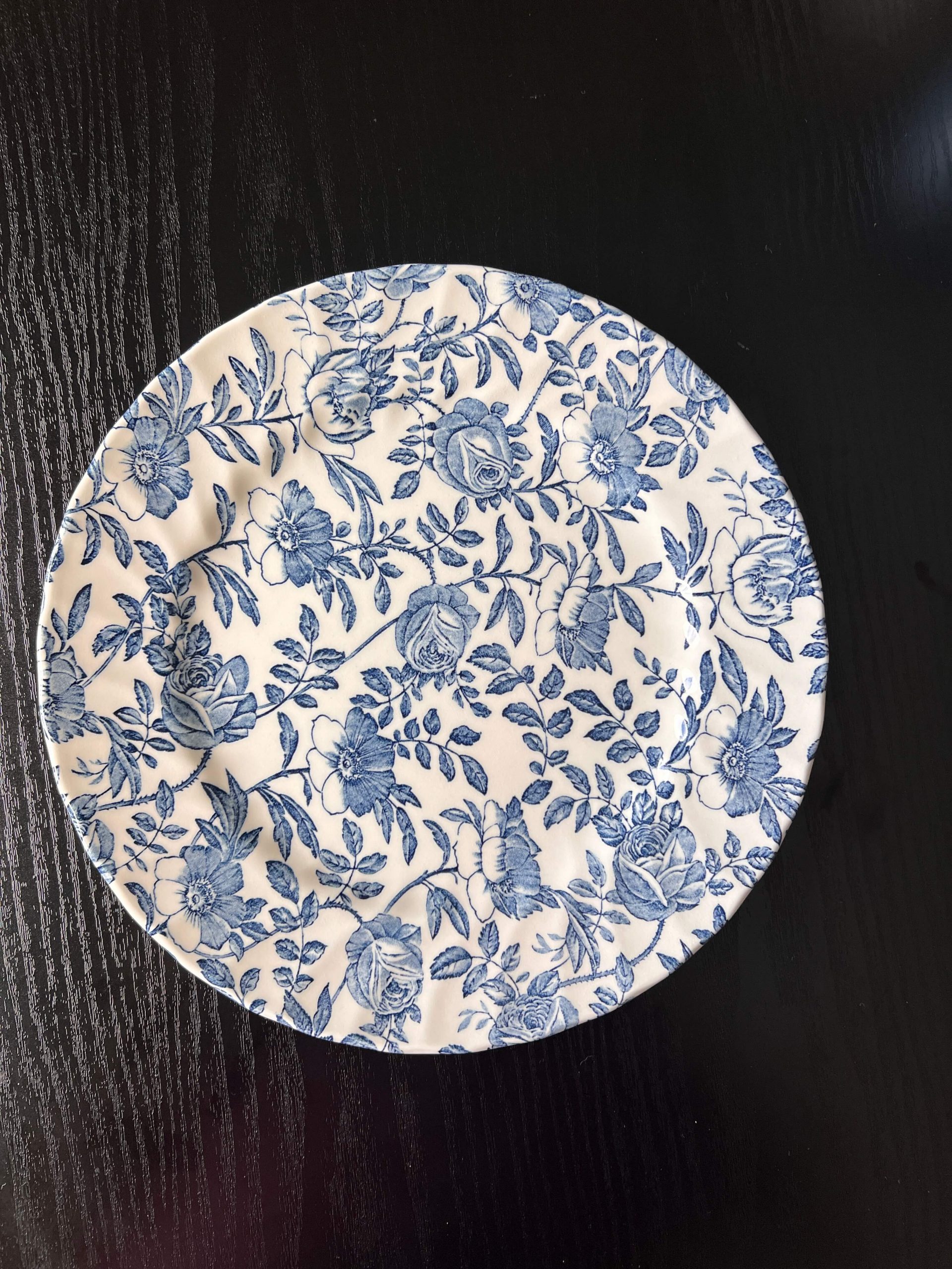 Churchill England Blue Peony Dinner Plate - Scalloped Edge Chintz