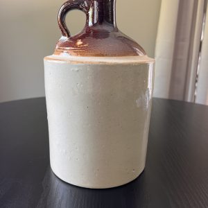 Vintage Two-Tone Stoneware Whiskey Jug – Unmarked 1/2 Gallon Crock