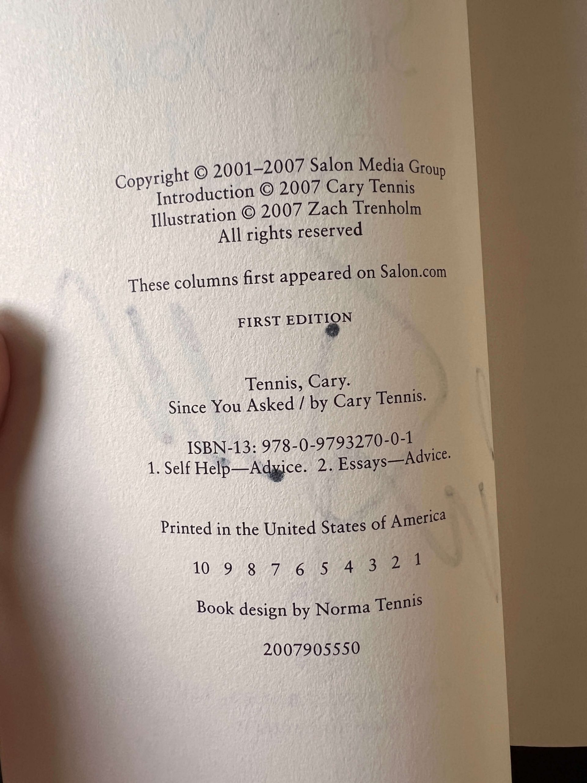 Since You Asked by Cary Tennis (Signed First Edition) - Image 4
