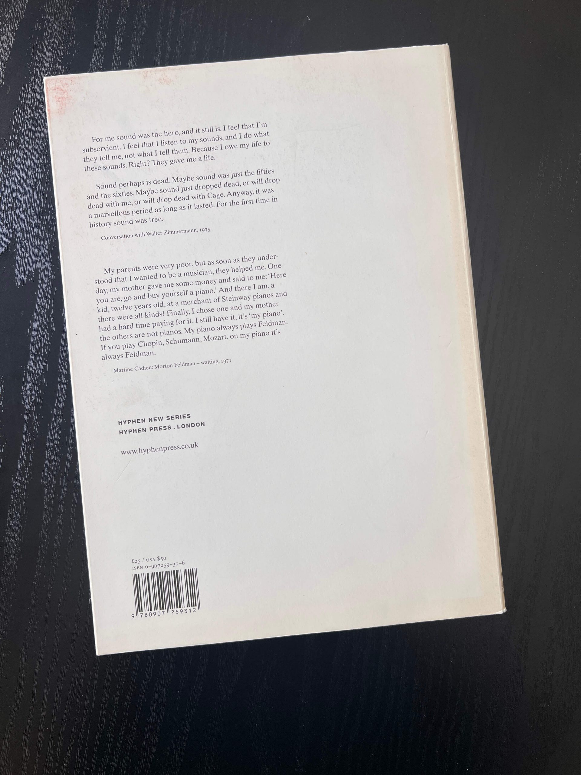 Morton Feldman Says: Selected Interviews and Lectures 1964–1987 - Image 2
