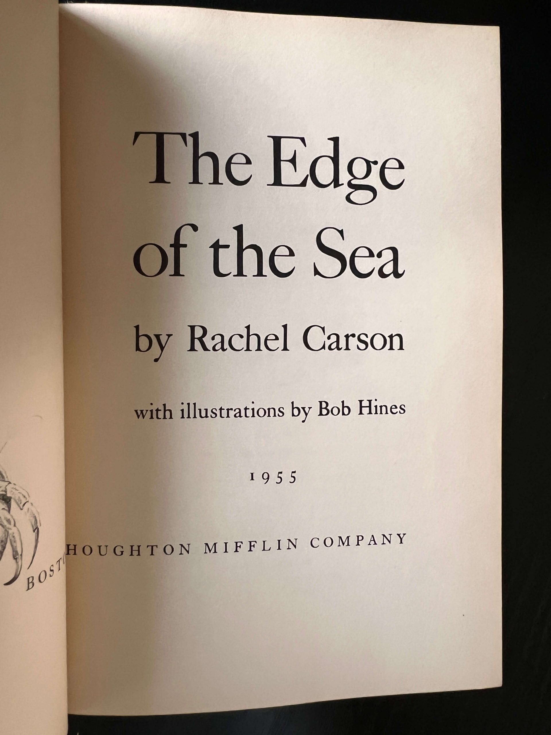 THE EDGE OF THE SEA, Rachel Carson, 1st Edition, 1st Printing, 1955, Hardcover, DJ, Bob Hines - Image 2