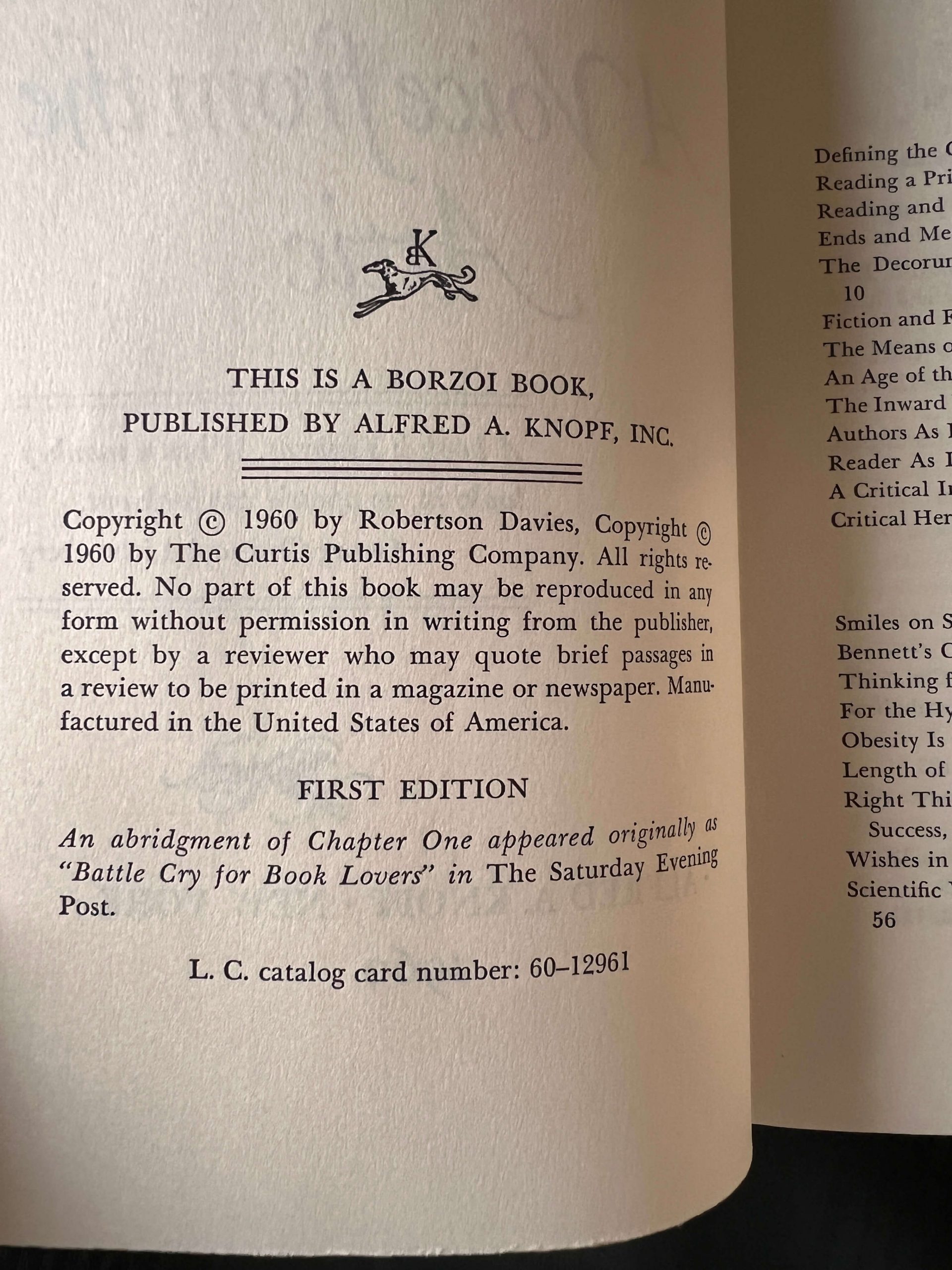 A Voice From The Attic Robertson Davies 1960 First Edition Hardcover DJ Knopf - Image 2