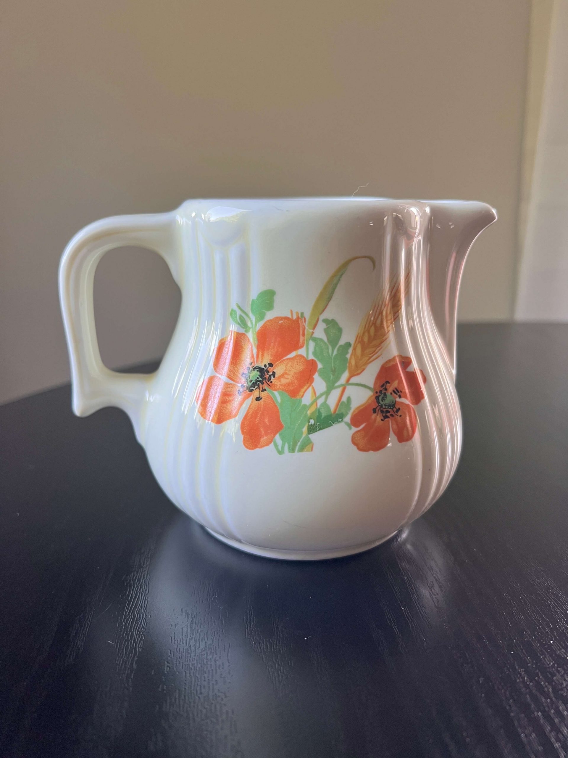Wild Poppy Pitcher / Creamer - Hall's Superior Quality Kitchenware - Radiance Shape - Image 2