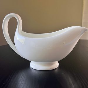 Minimalist Wedgwood England All White Bone China Gravy Sauce Boat Vintage