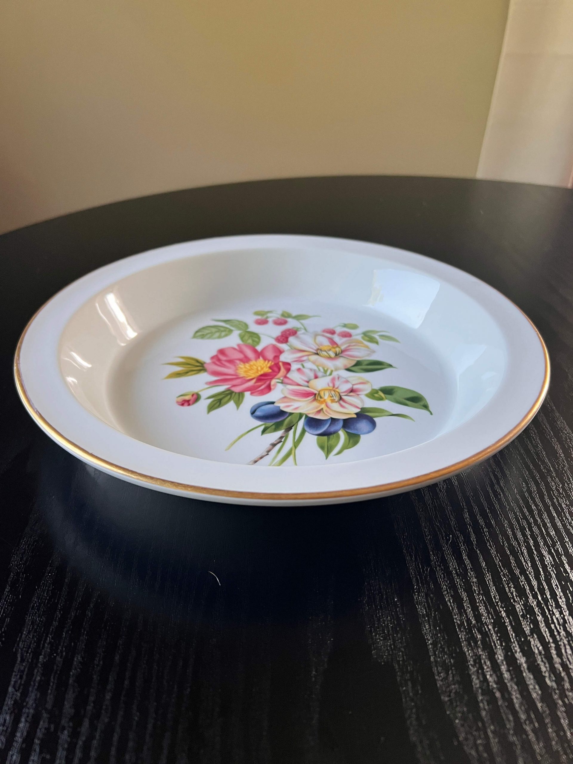 Vintage Royal Worcester Pershore 10.5" Round Pie Plate Dish Gold Rim 1978 England - Image 2