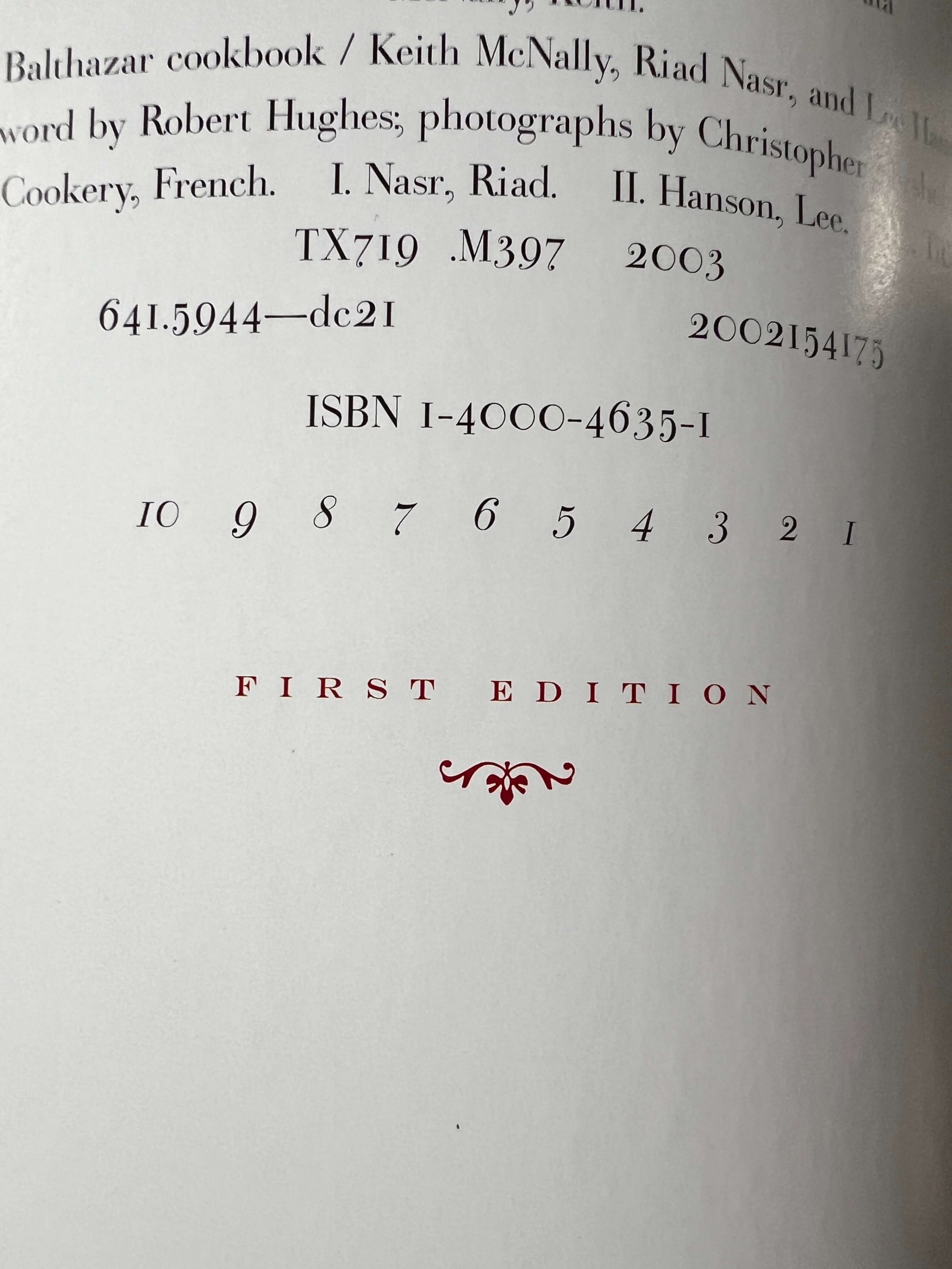 Fully Signed The Balthazar Cookbook - McNally, Nasr, Hanson - Like New HC - Image 3